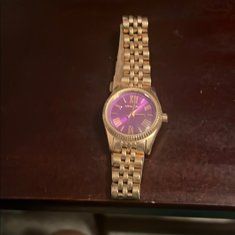 Michael Kors Gold Watch with Purple Dial